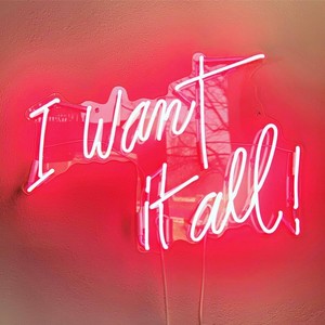I Want It All Neon Light Sign Bedroom Decor Man Cave Beer Bar Pub