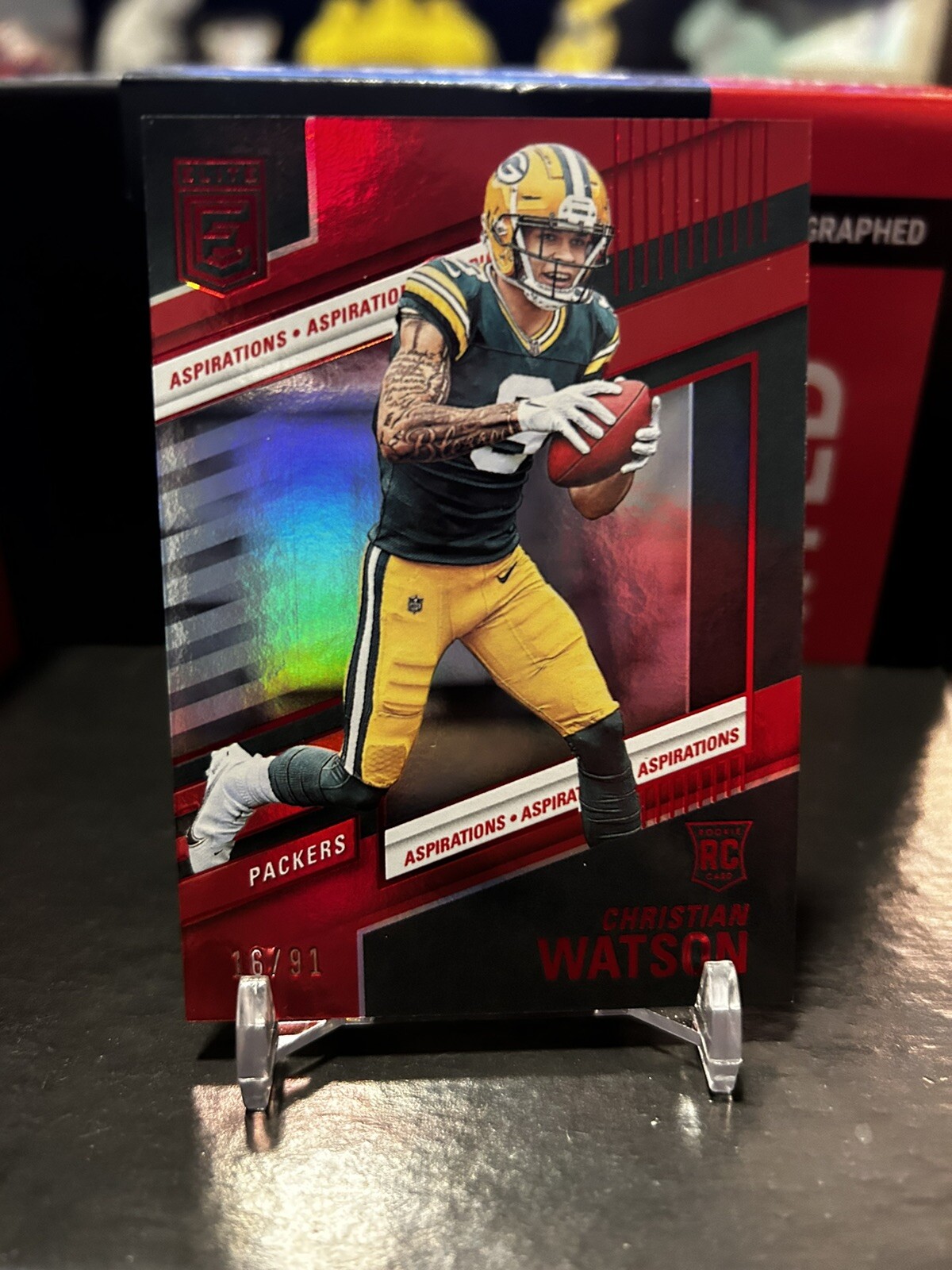 2022 DONRUSS ELITE TMALL CHRISTIAN WATSON ASPIRATIONS RED /91 ROOKIE RC Packers
