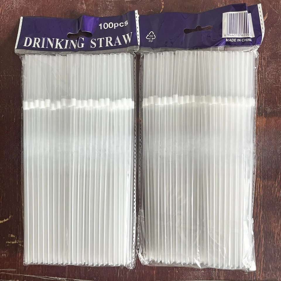 Pajitas desechables de grado alimenticio transparentes blancas color transparente 200 un. Foto 2 de 4