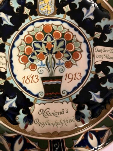 ancienne assiette hollandaise en céramique art nouveau Rozenburg Den Haag, Hollande - Photo 2 sur 10