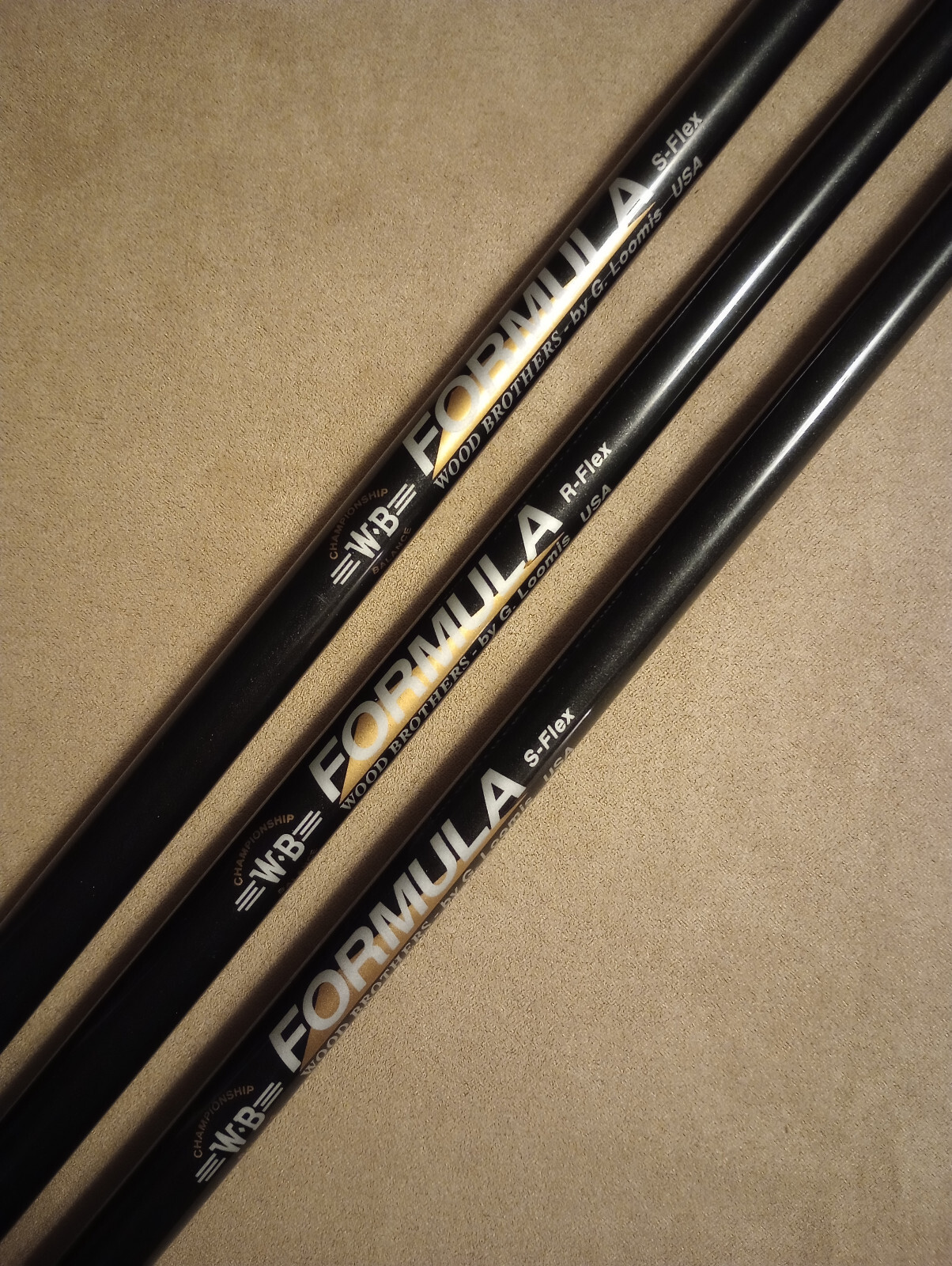 Set of 3 Wood Bros. Kool Cat Persimmon Golf Clubs F1, F3.5, F4.5