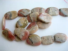 Peru rhodochrosite free form flat nuggets 15x18mm