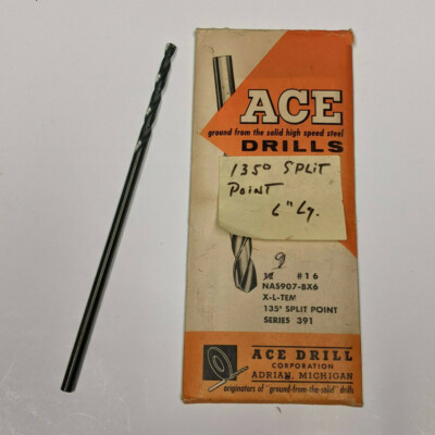 Pack of 9 #16 Drill Bit 135° Split Point 6