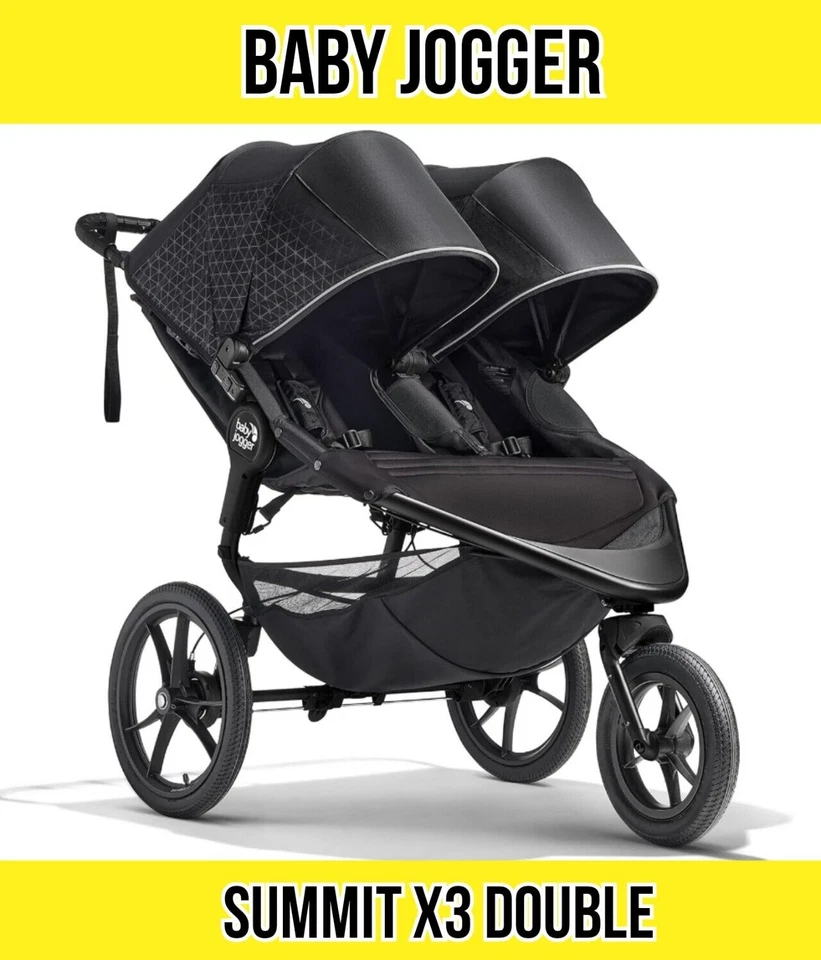 Baby Jogger Summit X3 Double Jogging Stroller, Midnight Black, Buggy for Two - Image 2 of 4