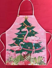 Christmas Flamingo Apron Pink Fun Baking Holiday Gift New