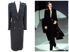 A/w 1996 Collectible Tom Ford For Gucci Navy Wool Coat