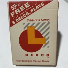 California Lottery Decco Standard Size Playing Cards Deck New Unopened