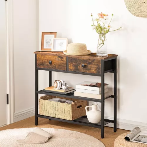 Konsolentisch Flurtisch mit Schublade Sofatisch 75 x 24 x 75 cm für Eingang - Bild 6 von 9