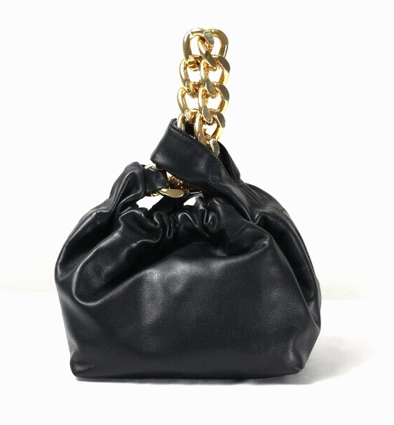 NEW DEMELLIER LONDON The Santa Monica Chain Black Leather Bucket