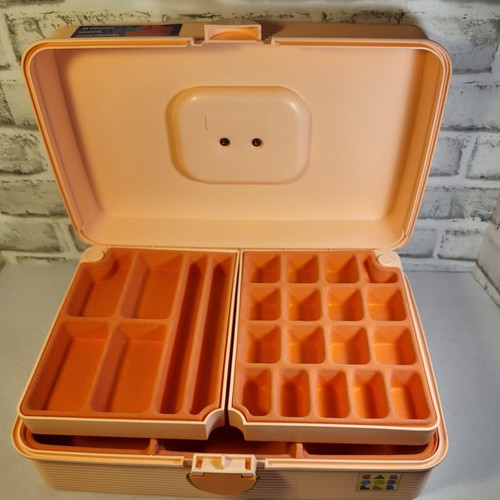 90s Caboodles Gemstone Jewelry Organizer Carrying Case #2410 Peach/Pink - Picture 15 of 19