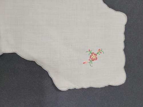 White Cotton Bread Basket Liner Bun Warmer Spring Floral Butterflies Embroidery - Picture 5 of 11