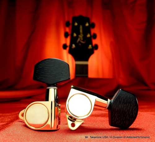 Takamine Acoustic Guitar Tuner TGP0562BK / GOLD with Faux Wood Button / OEM Part - 第 3/12 張圖片