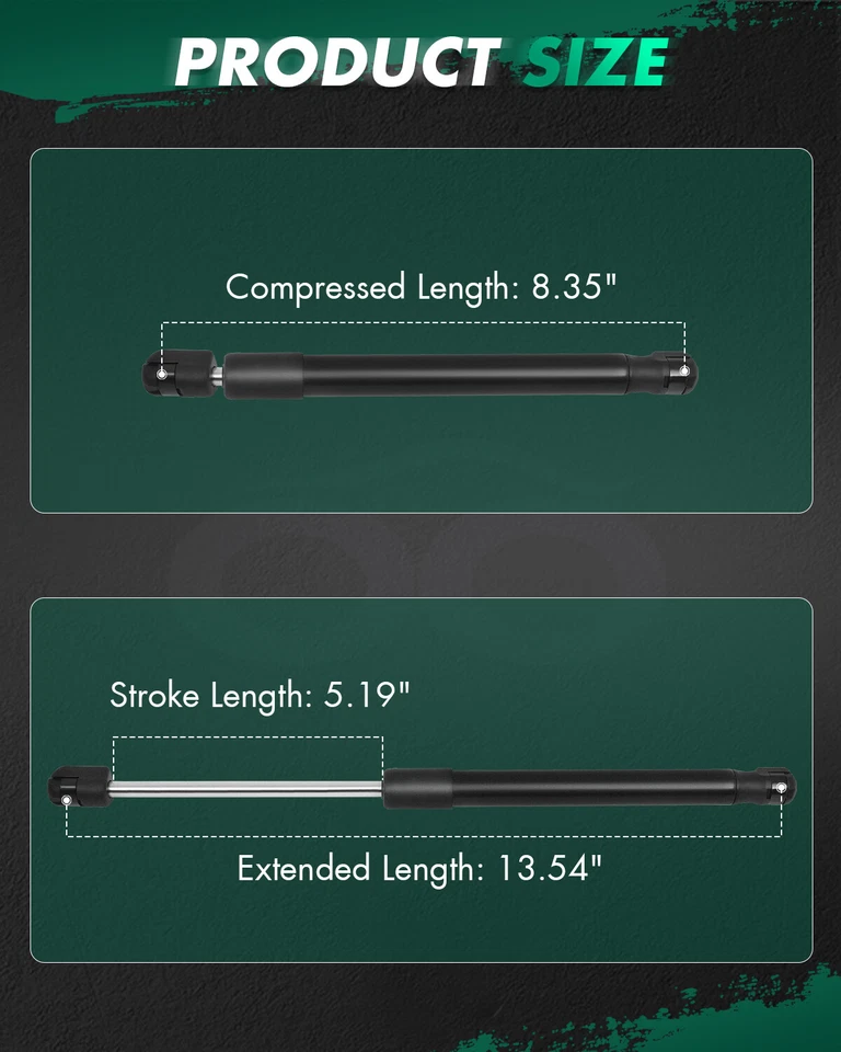 Juego de 2 resortes de gas de soporte de elevación de capó para Jaguar Super V8 Vanden Plas XJ8 XJR 04-09 Foto 3 de 4