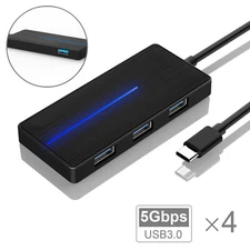 TOPESEL 4 Port USB 3.0 Hub Type C Power Adapter Splitter USB High Speed to 5GbpS