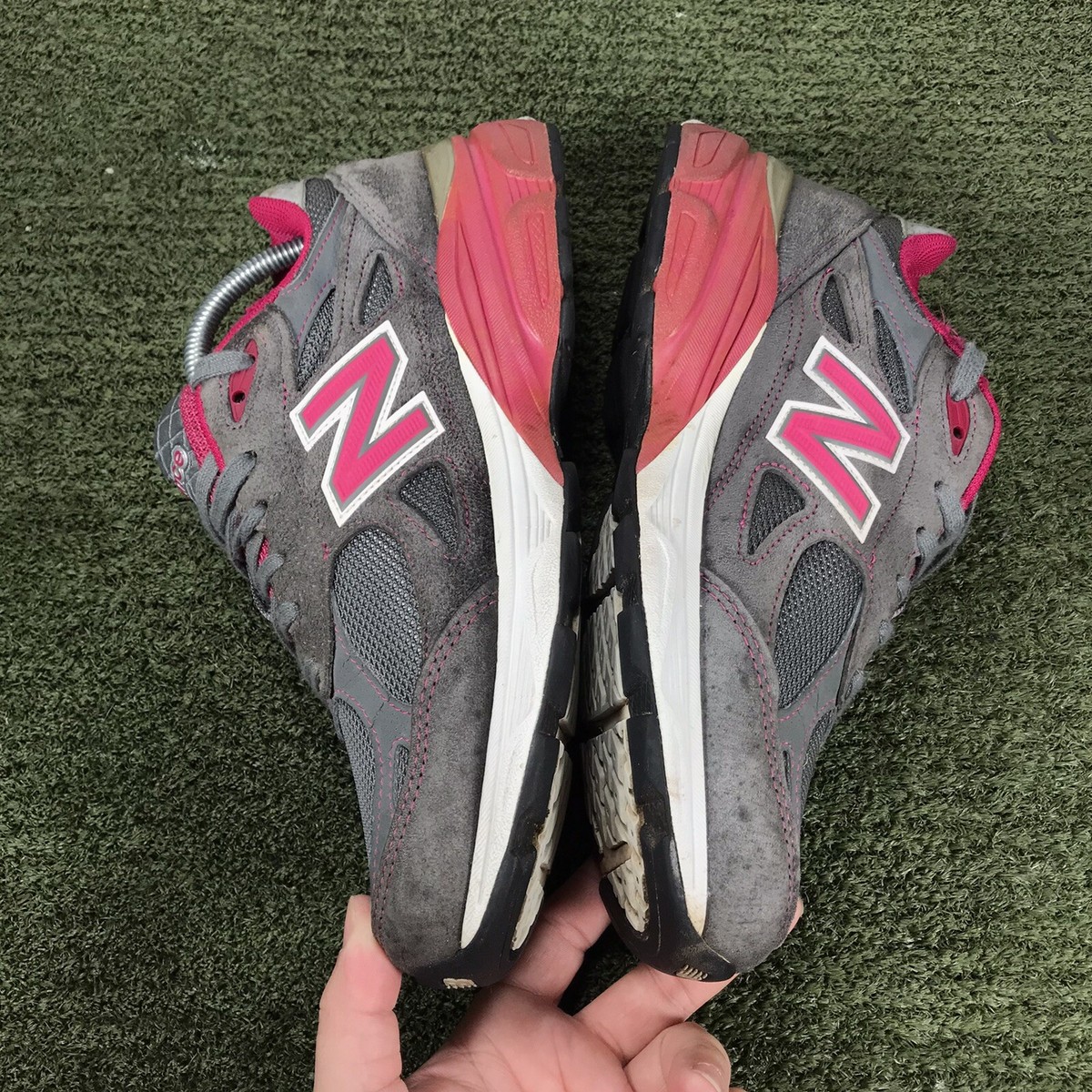 NEW BALANCE 990v3 Made in USA Breast Cancer Gray Pink Womens