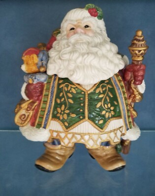 Fitz & Floyd Jolly Ole St. Nick Santa Cookie Jar New In Box