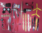 Rc remote control model aircraft parts - props (2 w/ motors) and wheels