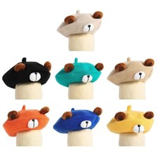 Stylish Kids Hat Cartoon Bear Bonnet Warm Knitted Unisex