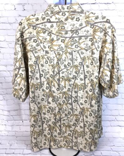 Bermuda Bay Hawaiian Shirt Mens Size XL 100 Percent Silk Short Sleeve Beiges - Picture 3 of 6