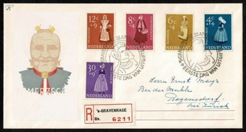 SG30 NIEDERLANDE 1958 Registered FDC Summer Charity Issue NVPH E34