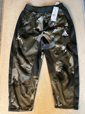 New Adidas Continent Camo Crop Fleece Training Pants Green GC8271 Men's Small