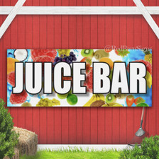 JUICE BAR Advertising Banner Vinyl Mesh Sign HEALTHY BEVERAGES Fruit Fresh Drink