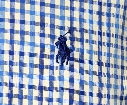 $ 110 Ralph Lauren KLEINES blaues Herrenhemd Knopfleiste STRETCH schmale Passform neu mit Etikett - Bild 8 von 12