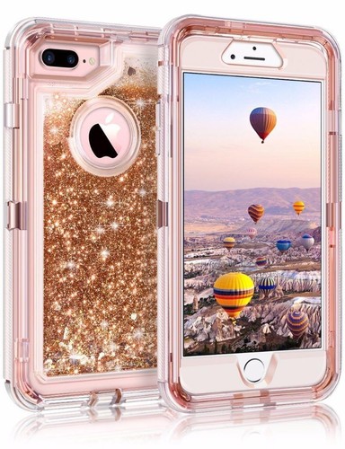 Rose TPU Quicksand Glitter Liquid Case For iPhone 6/7/8/P/X (FIT Otterbox Clip) - Picture 12 of 54