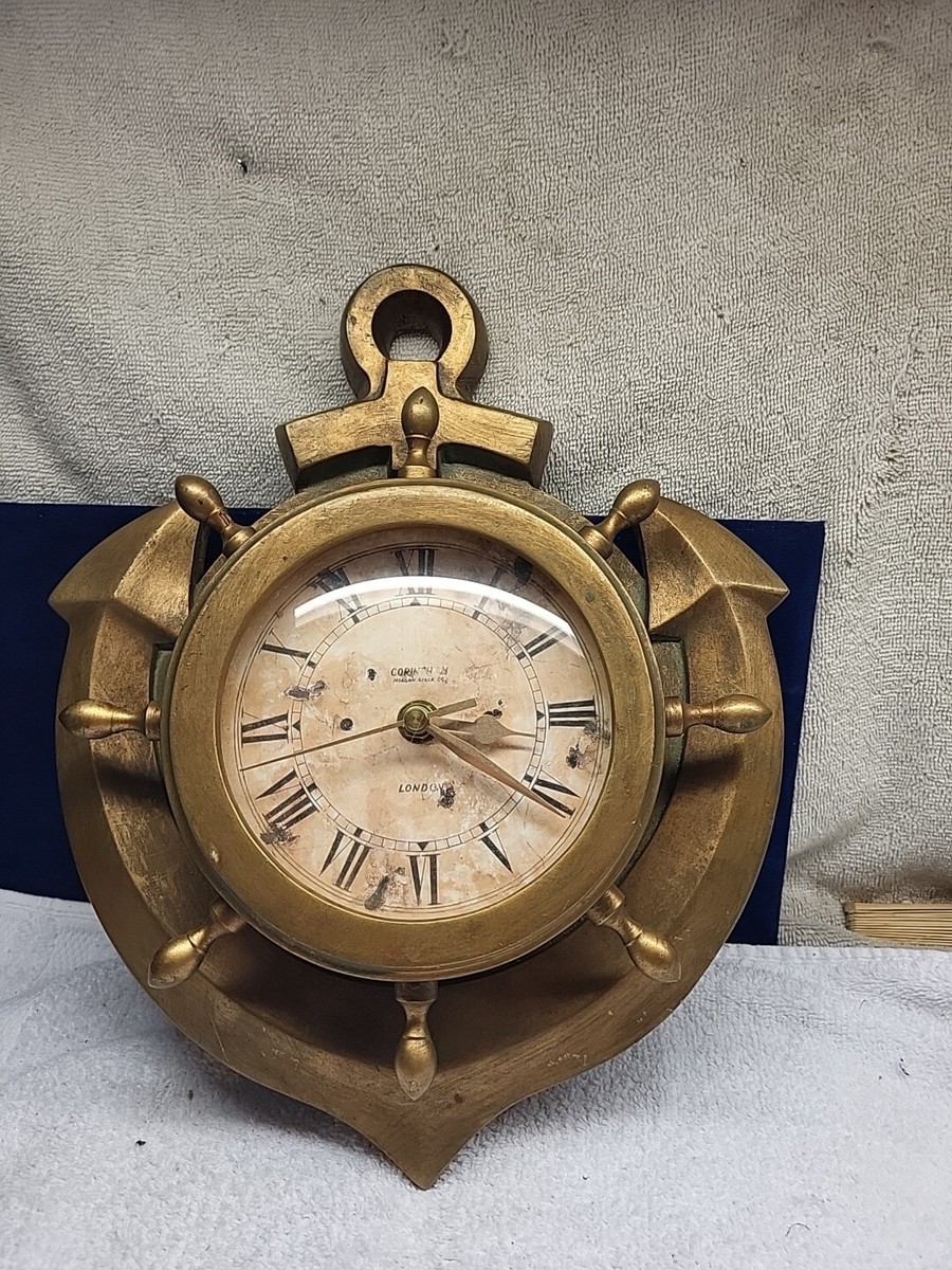 Vintage Corinthian Morgan Clock Co. Marine Anchor Ship Wall Clock
