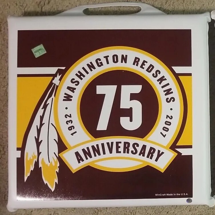 Rare Vintage Washington Redskins 75th th Anniversary Seat Cushions Pad