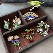 Fashion Antique Brooch Enamel Pearl Pin Accessories For Woman Wedding Party Gift