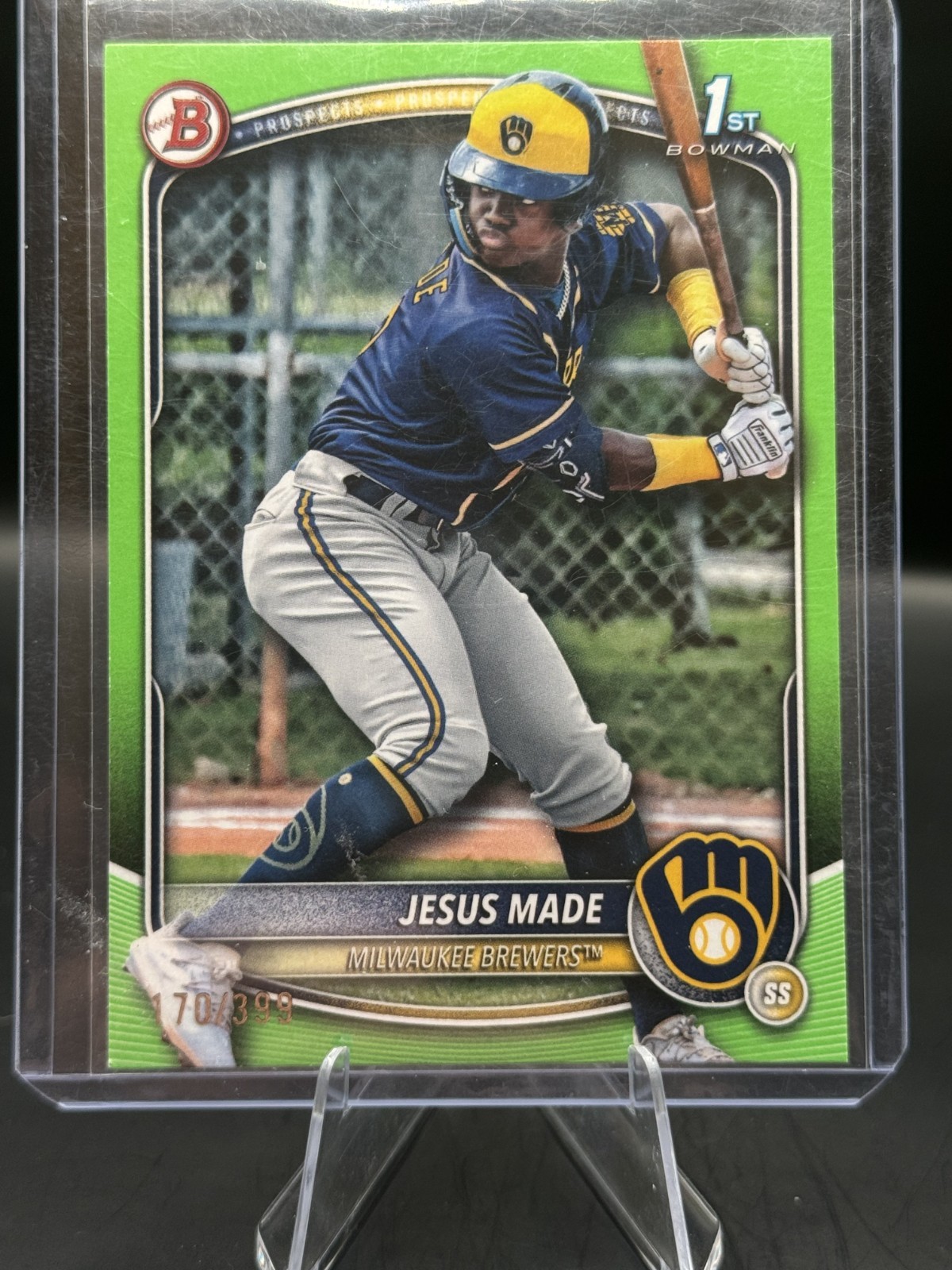 2025 Bowman - Prospects Jesus Made #BP-66 Neon Green /399 (RC)