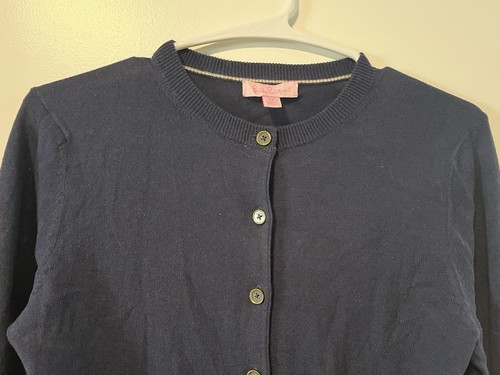 Lilly Pulitzer Classic Navy Knit Button Down Cardigan Sweater Sz S Excellent - Picture 2 of 18