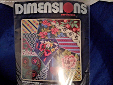 Vintage Dimensions Needlepoint Kit Crazy Quilt Pillow Barbara Mock Design NEW