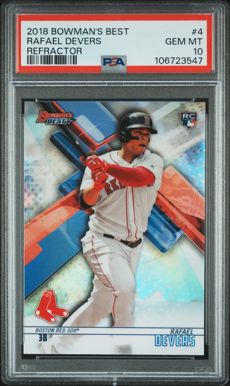 2018 BOWMAN'S BEST REFRACTOR #4 RAFAEL DEVERS ROOKIE RC PSA 10