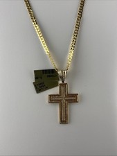 100% Real Gold Cross Pendant For Men