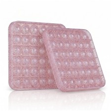 Push Pop Bubble Fidget Sensory Toy, 2-Pack, Square, 5 x 5 Inches, Glitter Pink