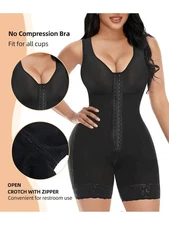 "Fajas Colombianas Body Shaper for Women – Full Body Waist Trainer with Zipper .