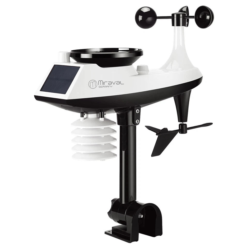 Miraval Funk-Wetterstation mit digitalem Display, Windmesser, Regenmesser - Bild 3 von 4
