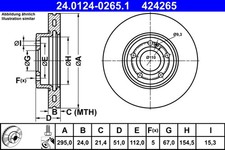 ATE 2x Bremsscheiben Ø 2950 belüftet für Mercedes-Benz B-Klasse W247 A-Klasse