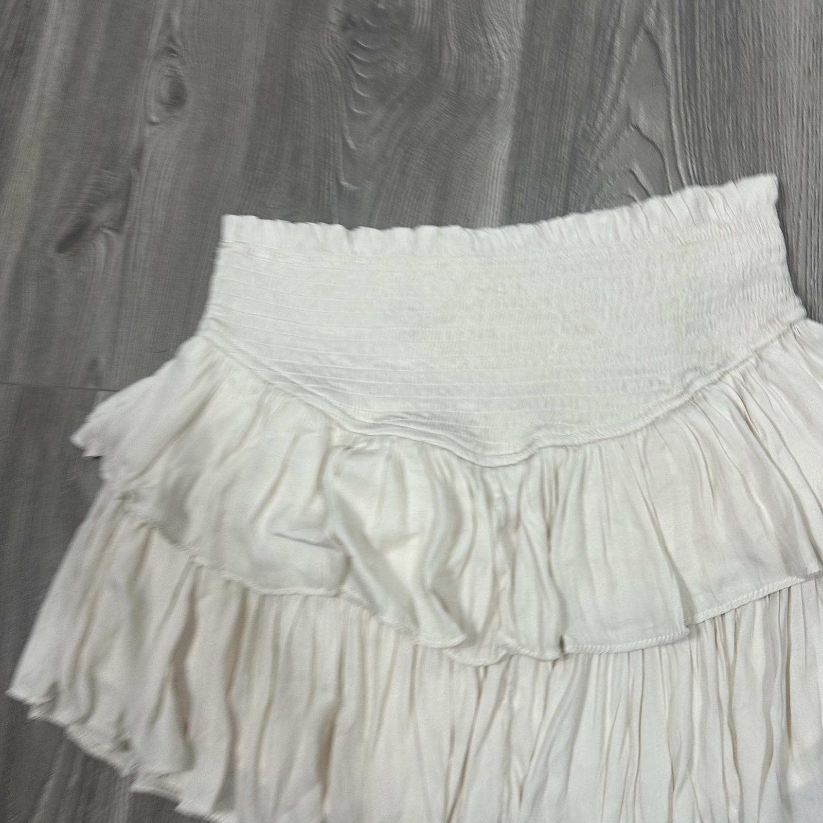 Mustard Seed Cream Tiered Mini Skort with Elasticated Waist