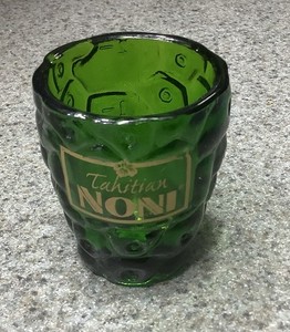 Tahitian Noni Juice Shot Glass Measure Secret of Health Green