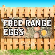 FREE RANGE EGGS Advertising Farm Fresh Food Vinyl Banner Flag Sign USA SB11031