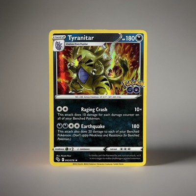 Pokemon Go Stamped Holo Charizard Tyranitar English