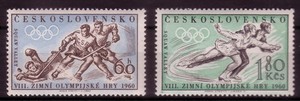 Czechoslovakia 1960. Olympic Winter Games, Squaw Valley Scott # 965-966. MNH, VF