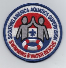 Parche de natación y rescate acuático "Scouting America", con respaldo de eslogan SA