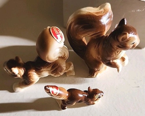 Vtg. Bone JapanChina Set Of 3 Squirrels Mid Century NOS IOB - Picture 2 of 7