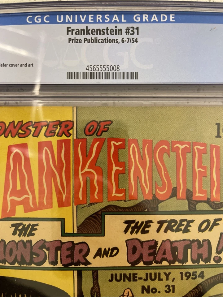 弗兰肯斯坦 #31 CGC 3.0 1954 DICK BRIEFER 预代码黄金时代恐怖头骨! — 第 4/4 张图片