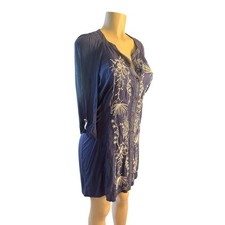 Women SP Petite Anthropologie TINY Button Embroidered Shirt Dress Tunic Boho