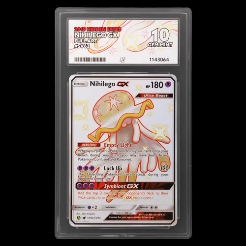 Nihilego GX (Full Art Shiny Vault) Graded ACE 10 SV62/SV95 Hidden Fates